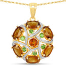 6.87 Carat Genuine Multi Stones .925 Sterling Silver Pendant-1