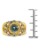 14K Yellow Gold Plated 3.42 Carat Genuine Blue Topaz & White Topaz .925 Sterling Silver Ring-3