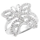 0.58 Carat Genuine White Diamond .925 Sterling Silver Ring-1