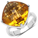 9.05 Carat Genuine Citrine .925 Sterling Silver Ring-1