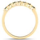 0.16 Carat Genuine Green Diamond 14K Yellow Gold Ring (I1-I2)-2