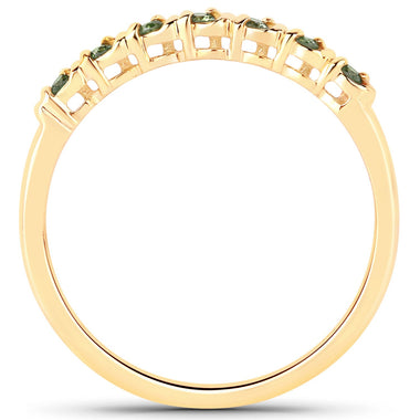 0.16 Carat Genuine Green Diamond 14K Yellow Gold Ring (I1-I2) - 0