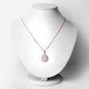 4.26 Carat Genuine Kunzite and White Topaz .925 Sterling Silver Pendant-2