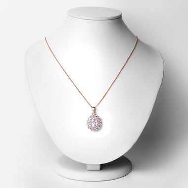 4.26 Carat Genuine Kunzite and White Topaz .925 Sterling Silver Pendant - 0