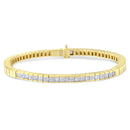14K Yellow Gold 1-1/10 Cttw Princess & Baguette Cut Diamond 7" Alternating Stone Eternity Tennis Bracelet (G-H Color, VS1-VS2 Clarity)-1