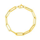 14K Yellow Gold Extra Wide Paperclip Chain Bracelet-4
