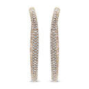 18K Rose Gold 6.90 Cttw Pave Set Diamond Inside Out Eternity Hoop Earrings (F-G Color, VS1-VS2 Clarity)-2