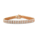14K Rose Gold 3.0 Cttw Lab Grown Diamond Two Row Milgrain 7" Inch Tennis Bracelet (G-H Color, VS2-SI1 Clarity)-2
