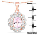 4.26 Carat Genuine Kunzite and White Topaz .925 Sterling Silver Pendant-3