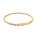 2.75mm 10k Yellow Gold Solid Diamond Cut Rope Bracelet-3