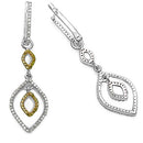 1.00 Carat Genuine White Diamond & Yellow Diamond .925 Sterling Silver Earrings-2