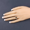0.72 Carat Genuine Green Tourmaline and White Diamond 14K Yellow Gold Ring-3