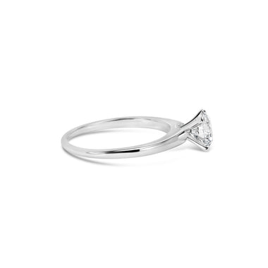 14K White Gold 1.0 Cttw Round Lab Grown Diamond 4 Prong Solitaire Engagement Ring (F-G Color, VS2-SI1 Clarity) - Ring Size 7 - 0