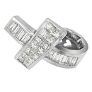 14K White Gold 2 cttw Princess and Baguette Cut Diamond Ribbon Pendant Necklace (H-I, SI-SI2)-5