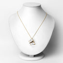 0.56 Carat Genuine Blue Sapphire and White Zircon .925 Sterling Silver Necklace-2