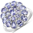 2.70 Carat Genuine Tanzanite .925 Sterling Silver Ring-1