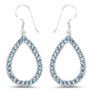 4.32 Carat Genuine London Blue Topaz .925 Sterling Silver Earrings-2