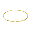 2.3mm 10k Yellow Gold Rolo Anklet-2