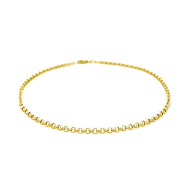 2.3mm 10k Yellow Gold Rolo Anklet - 0
