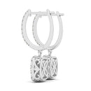 14k White Gold Double Halo Cushion Outer Shaped Diamond  Earrings (3/4 cttw)-2