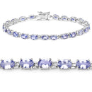 9.68 Carat Genuine Tanzanite .925 Sterling Silver Bracelet-2