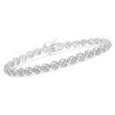 14K Rose Gold Over .925 Sterling Silver 1/4 Cttw Diamond 7" Open Circle Wheel Link Tennis Bracelet (I-J Color, I2-I3 Clarity)-3