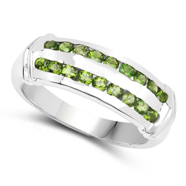 0.72 Carat Genuine Chrome Diopside .925 Sterling Silver Ring - 0