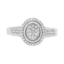 .925 Sterling Silver 1/3 Cttw Pave Set Round-Cut Diamond Braided Halo Cocktail Ring (I-J Color, I2-I3 Clarity) - Size 7-1