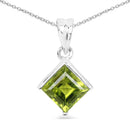 1.56 Carat Genuine Peridot .925 Sterling Silver Pendant-1