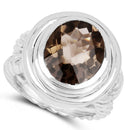 6.59 Carat Genuine Smoky Quartz .925 Sterling Silver Ring-2