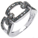 0.36 Carat Genuine Blue Diamond .925 Sterling Silver Ring-1
