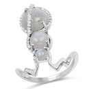 2.79 Carat Genuine Labradorite And White Topaz .925 Sterling Silver Ring-1
