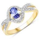 0.75 Carat Genuine Tanzanite .925 Sterling Silver Ring-1
