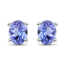 0.40 Carat Genuine Tanzanite .925 Sterling Silver Earrings-1