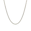 10k White Gold Solid Diamond Cut Rope Chain 1.5mm-2