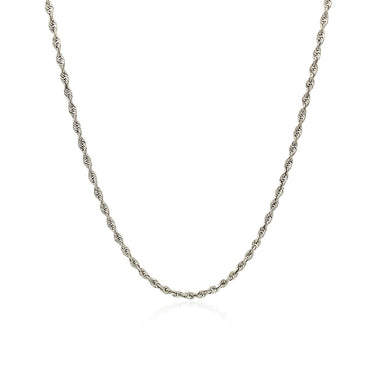 10k White Gold Solid Diamond Cut Rope Chain 1.5mm - 0
