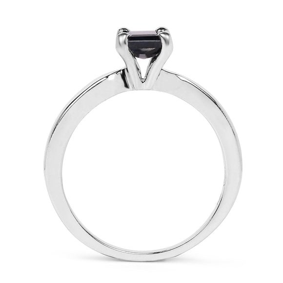 0.63 Carat Genuine Black Sapphire .925 Sterling Silver Ring