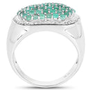 1.43 Carat Genuine Emerald .925 Sterling Silver Ring-2