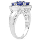 1.61 Carat Genuine Tanzanite .925 Sterling Silver Ring-2