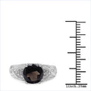 2.59 Carat Genuine Smoky Quartz & White Topaz .925 Sterling Silver Ring-3