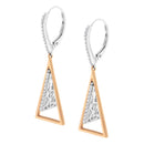 14K Rose and White Gold 3/8 Cttw Diamond Windchime Drop and Dangle Earring (G-H Color, SI1-SI2 Clarity)-3