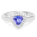 1.02 Carat Genuine Tanzanite and White Topaz .925 Sterling Silver Ring-3