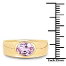 14K Yellow Gold Plated 2.40 Carat Genuine Kunzite .925 Sterling Silver Ring-3