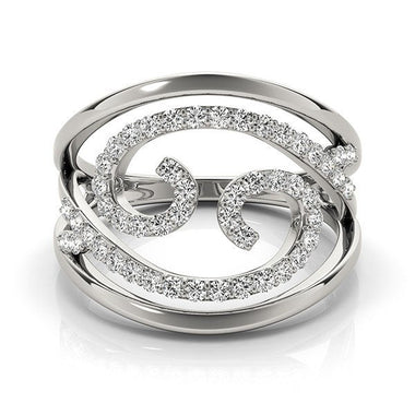 Swirl Design Diamond Ring in 14k White Gold (1/2 cttw) - 0
