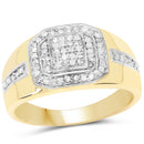 14K Yellow Gold Plated 0.29 Carat Genuine White Diamond .925 Sterling Silver Ring-1