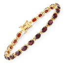 11.22 Carat Genuine Garnet .925 Sterling Silver Bracelet-1
