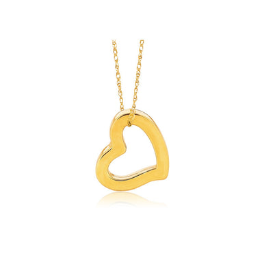 14k Yellow Gold Heart Pendant - 0