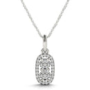 Outer Oval Shaped Two Stone Diamond Pendant in 14k White Gold (5/8 cttw)-4
