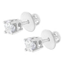 14K White Gold 1/2 Cttw Pie-Cut Diamond Solitaire Stud Earrings (H-I Color, SI1-SI2 Clarity)-4