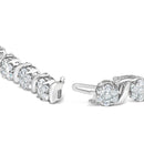 14K White Gold 7 3/8 Cttw Round Brilliant Diamond Floral Cluster and S Link Bracelet (H-I Color, SI2-I1 Clarity) - 7" Inches-2